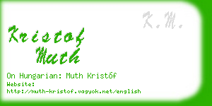 kristof muth business card